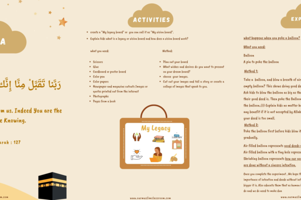 FREE printable Duas of Ibrahim activity pack 2